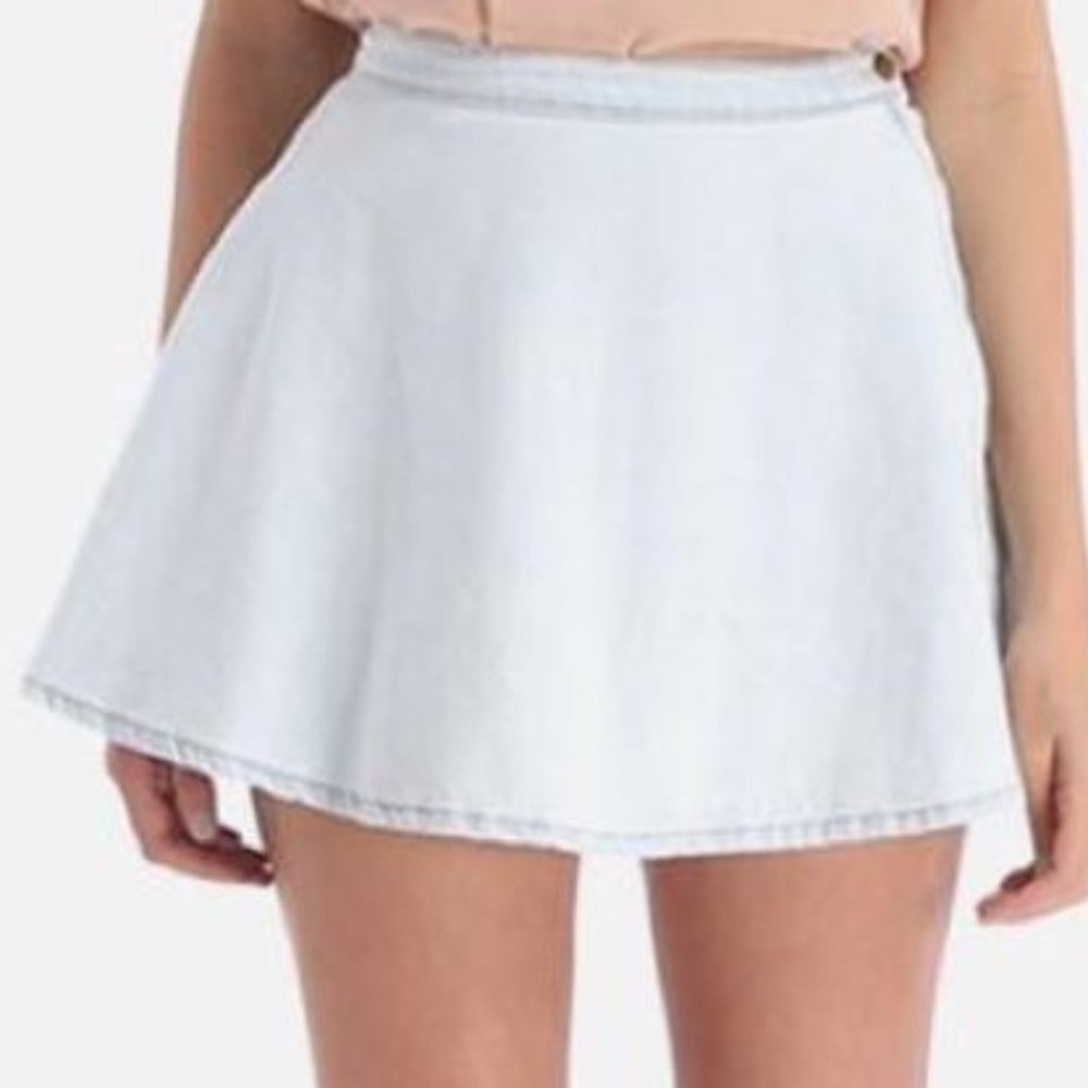 Light blue denim American Apparel circle skirt